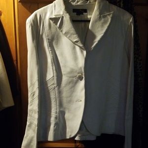 White leather blazer